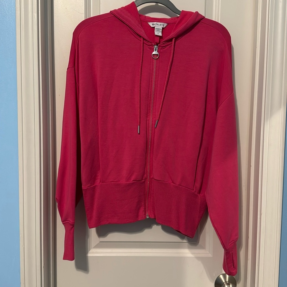 Pink full zip Athleta hoodie